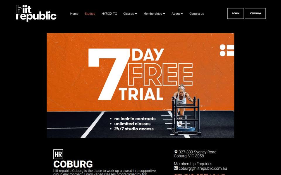 HIIT Republic Coburg website
