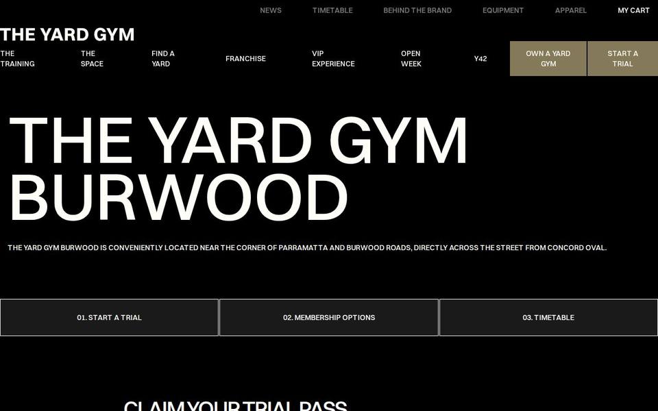 The Yard Gym Burwood website