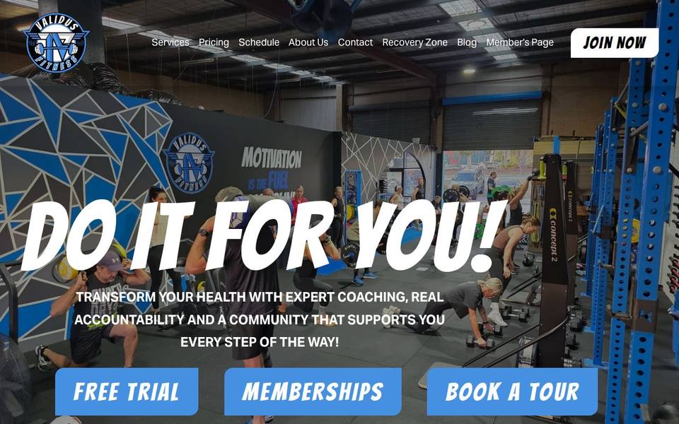 Validus Fitness website