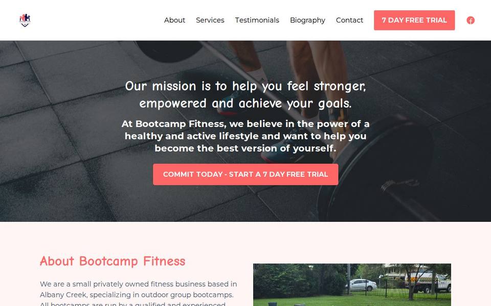 Bootcamp Fitness website