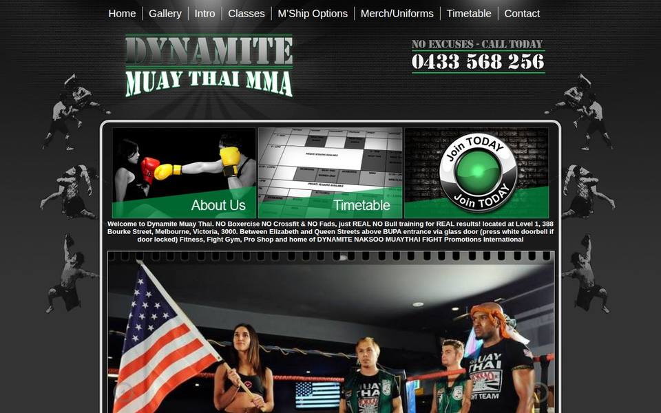 Dynamite Muay Thai website