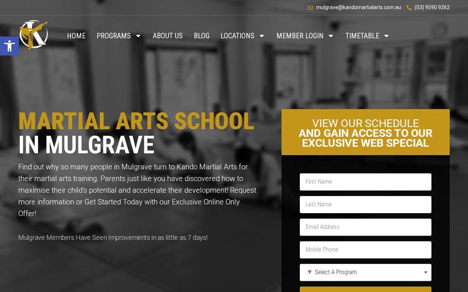 Kando Martial Arts Mulgrave website