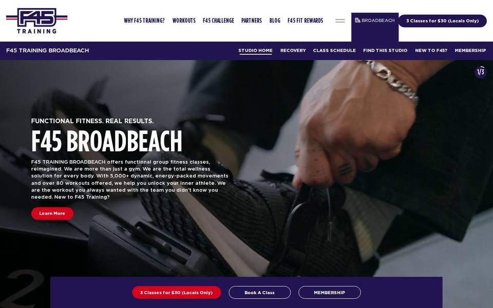 F45 Broadbeach website