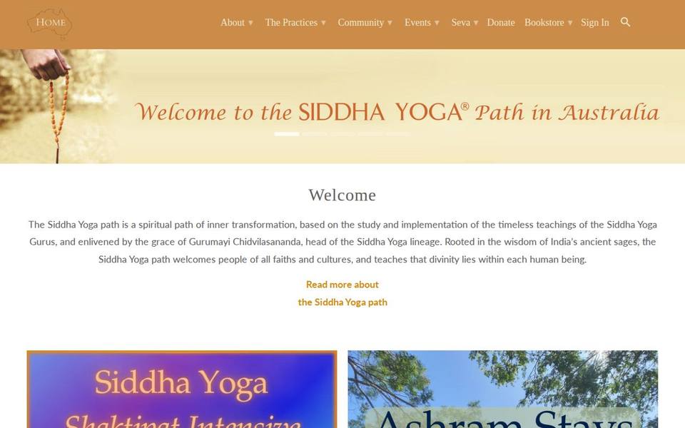 Siddha Yoga Ashram in Melbourne website