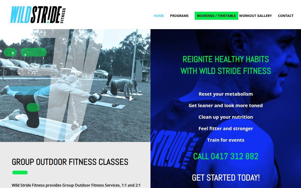 Wild Stride Fitness website