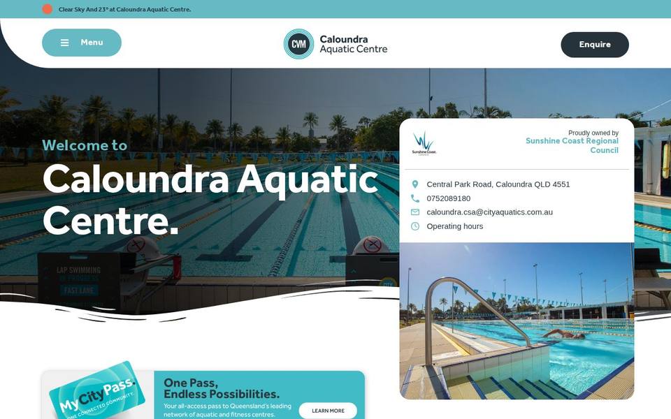 Caloundra Aquatic Centre website