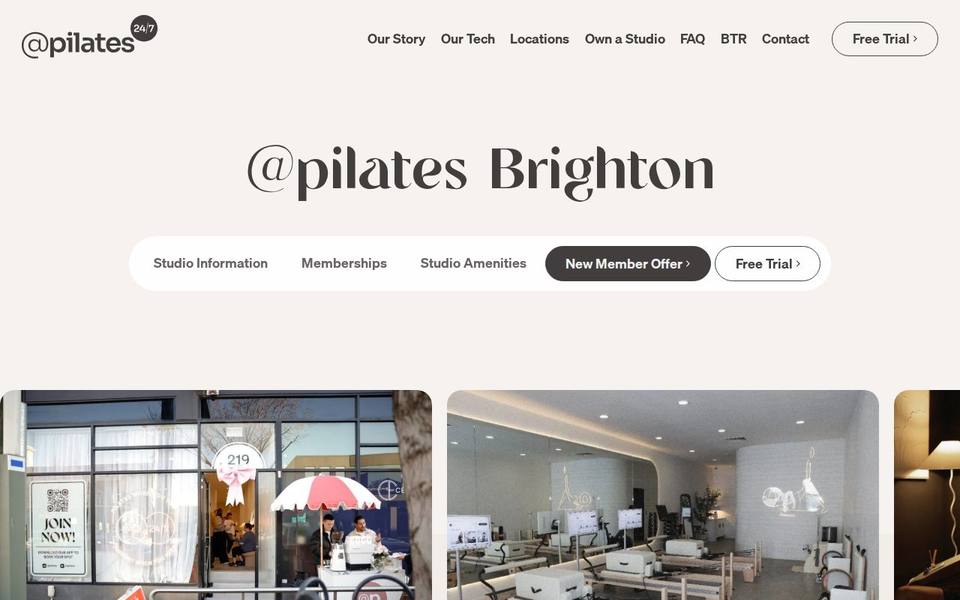 @pilates 24/7 Brighton website