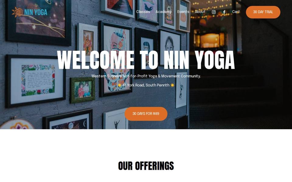Nin Yoga St Marys website
