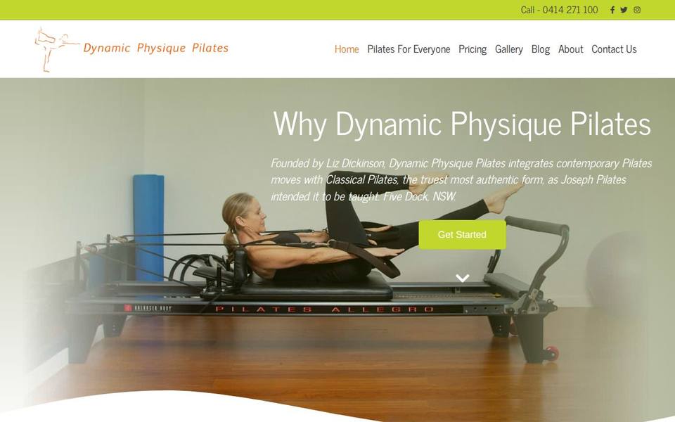 Dynamic Physique Pilates website