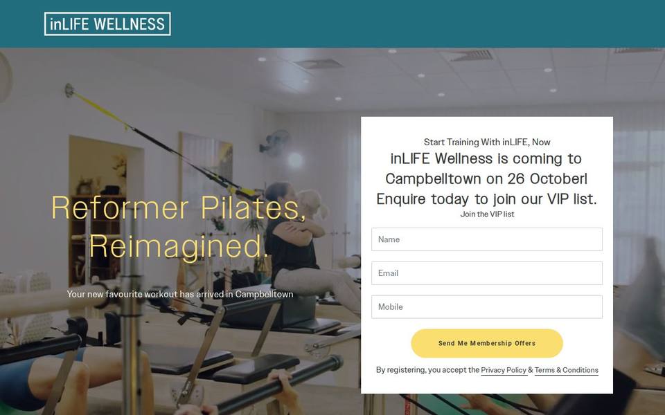inLIFE Wellness Campbelltown website
