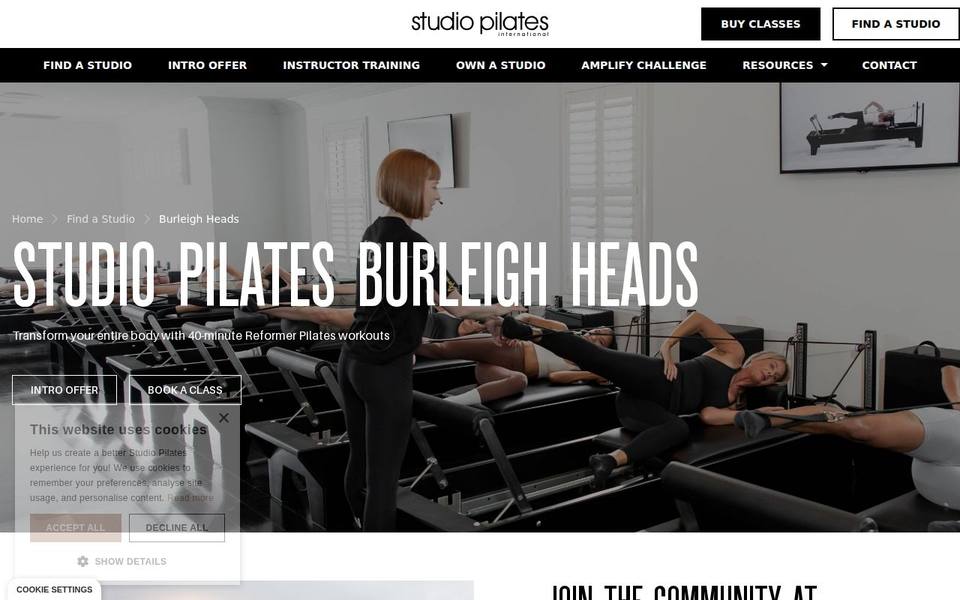Studio Pilates International website