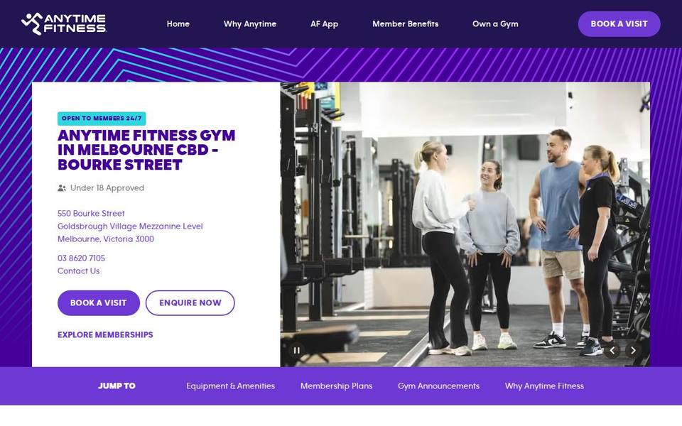 Anytime Fitness Melbourne CBD - Bourke Street website