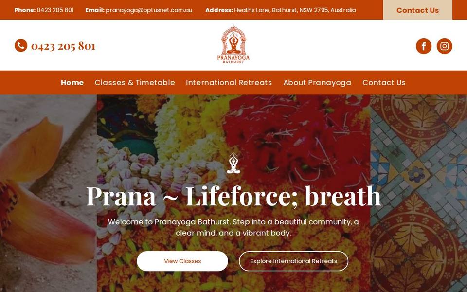 Prana Yoga website