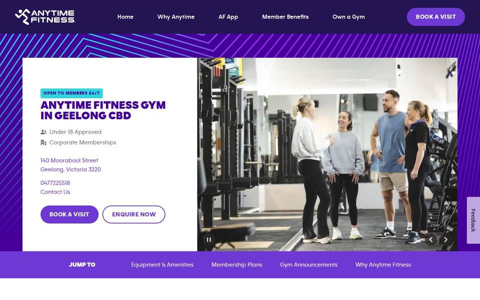 Anytime Fitness Geelong CBD website