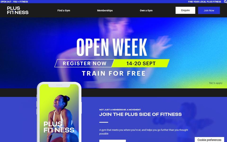 Plus Fitness Carrara website