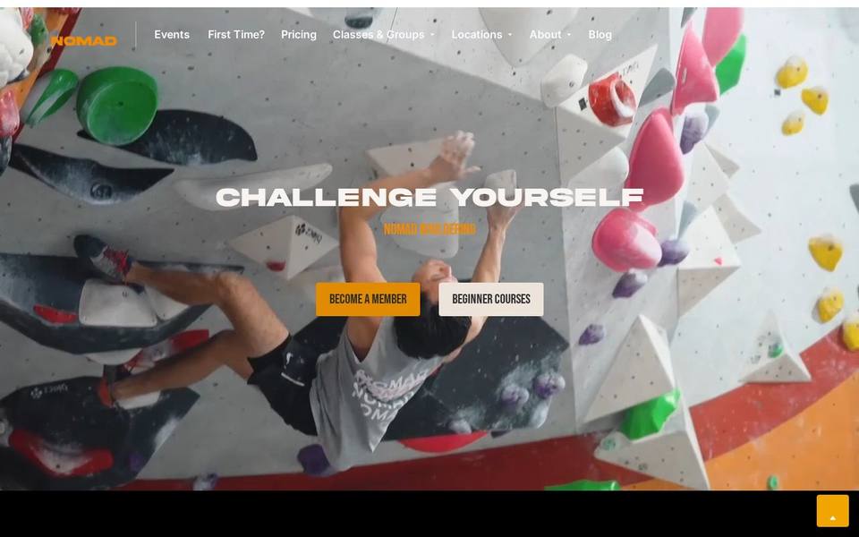 Nomad Bouldering Gym website