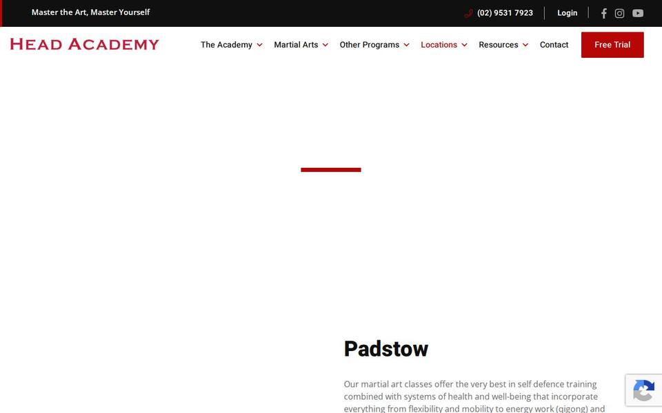 Head Academy Kung Fu Padstow website