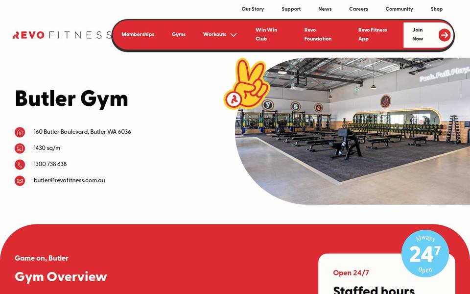 Revo Fitness Butler website