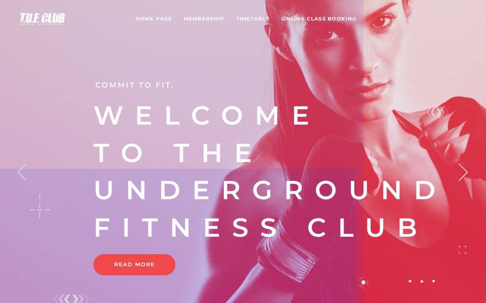 The Underground Fitness Club website