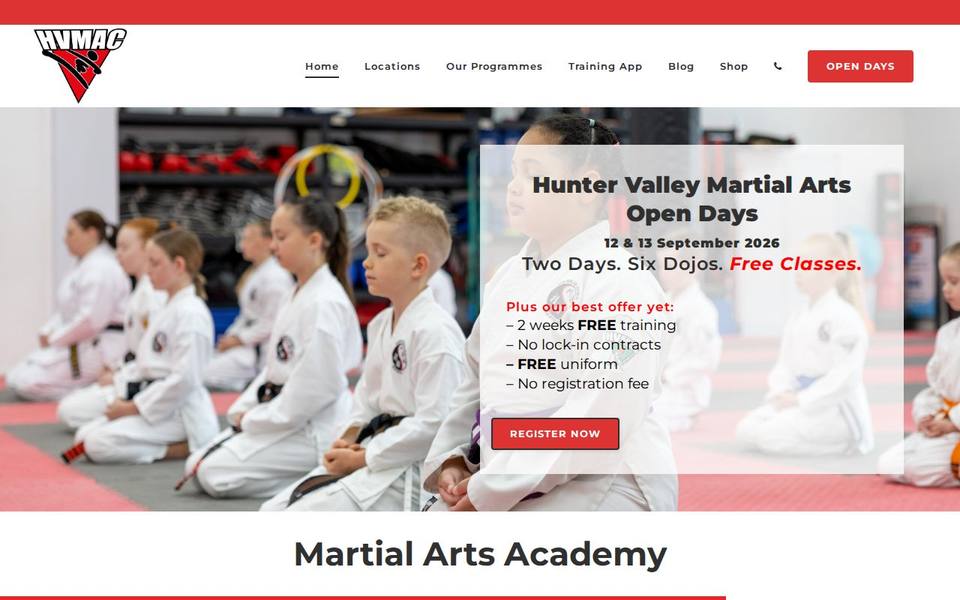 Hunter Valley Martial Arts Centre website