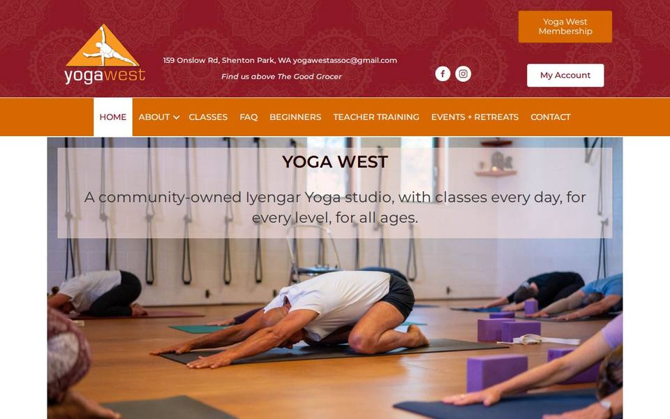 Yoga West website