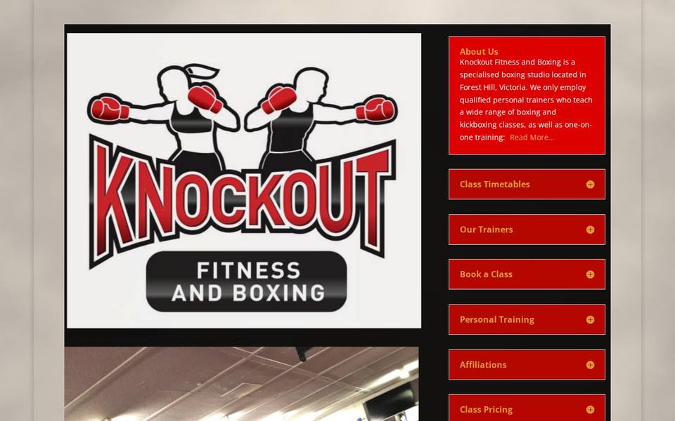 Knockout fitness and boxing website