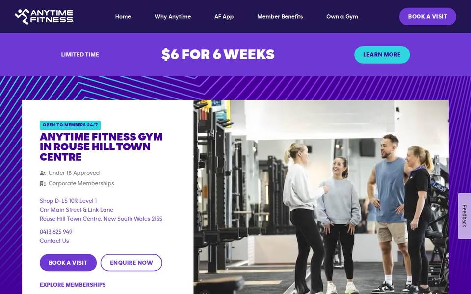 Anytime Fitness Rouse Hill Town Centre website