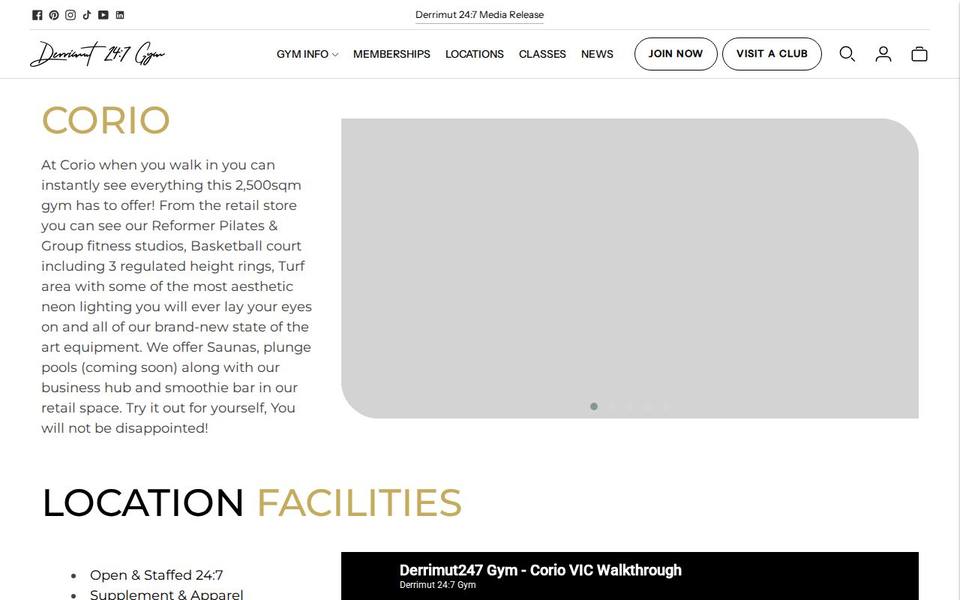 Derrimut 24:7 Gym Corio website