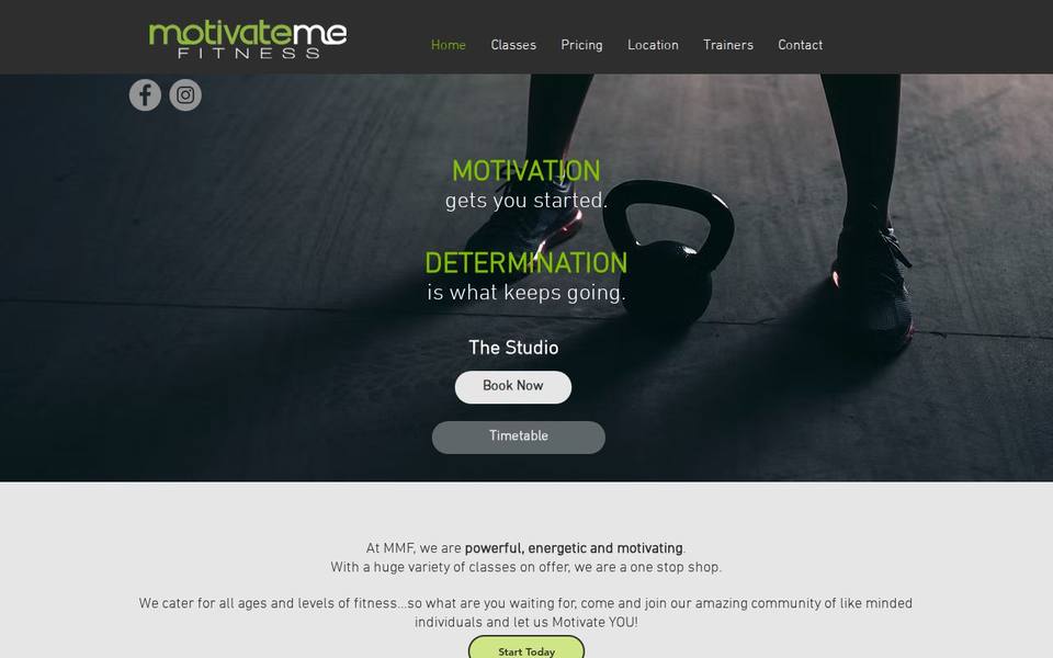 Motivate Me Fitness website