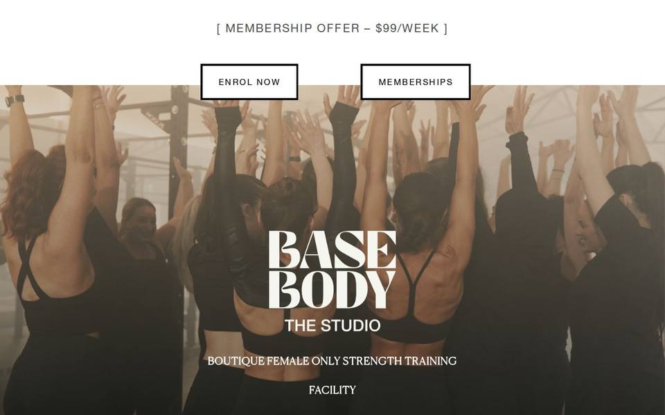 Base Body Studio website