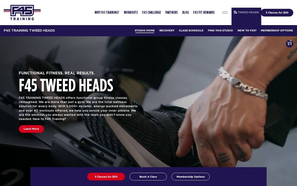 F45 Tweed Heads website