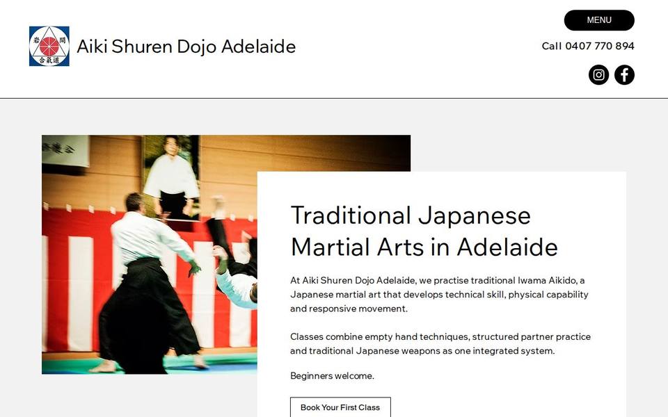 Aiki Shuren Dojo Adelaide website