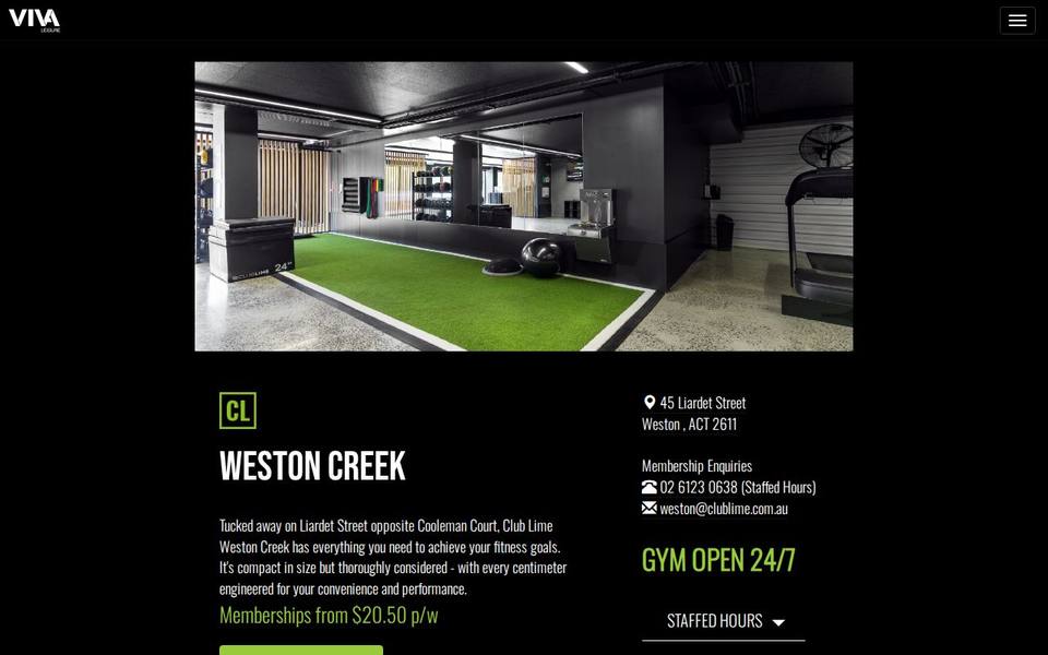 Club Lime Weston website