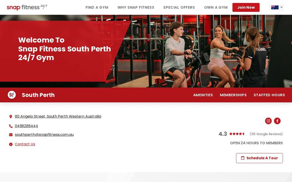 Snap Fitness South Perth website