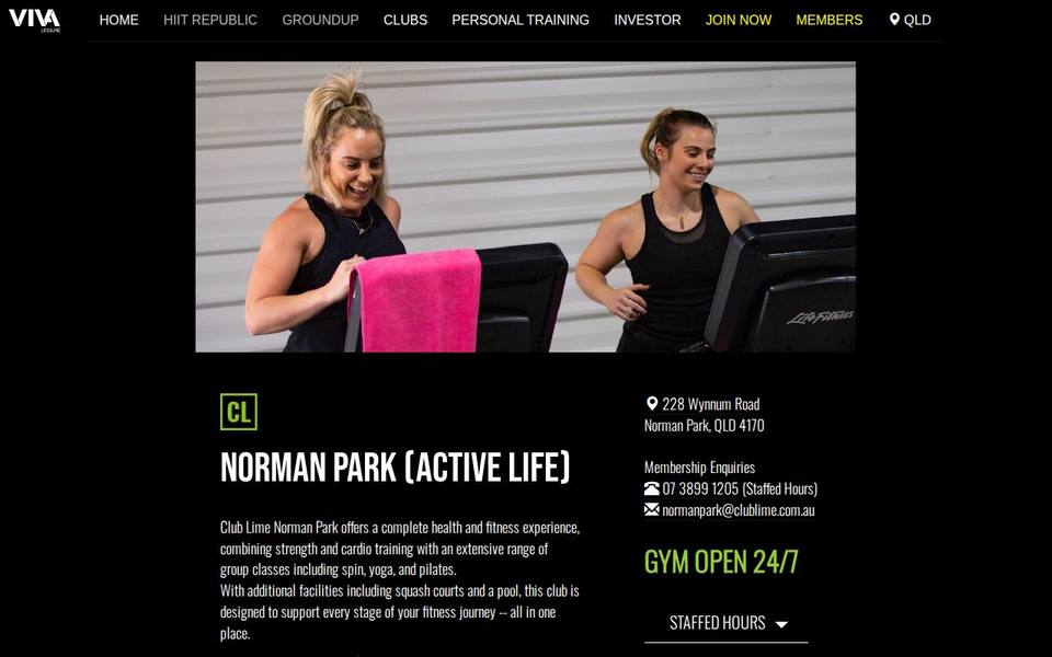 Club Lime Norman Park website
