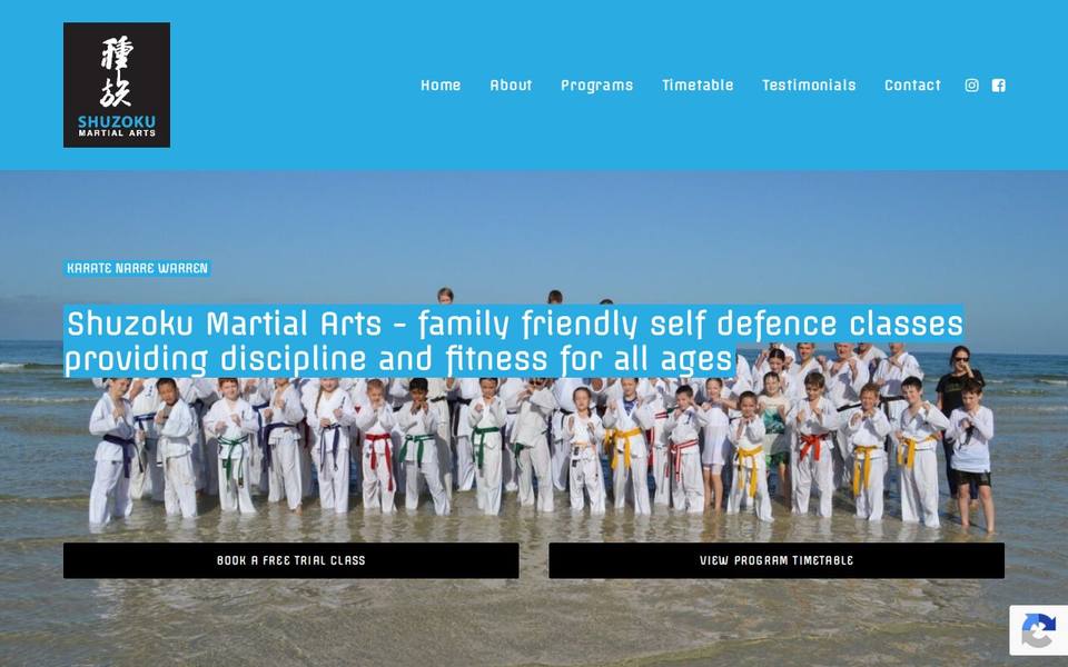 Shuzoku Martial Arts Narre Warren website