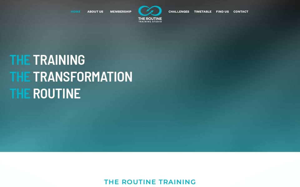 The Routine Training Studio website