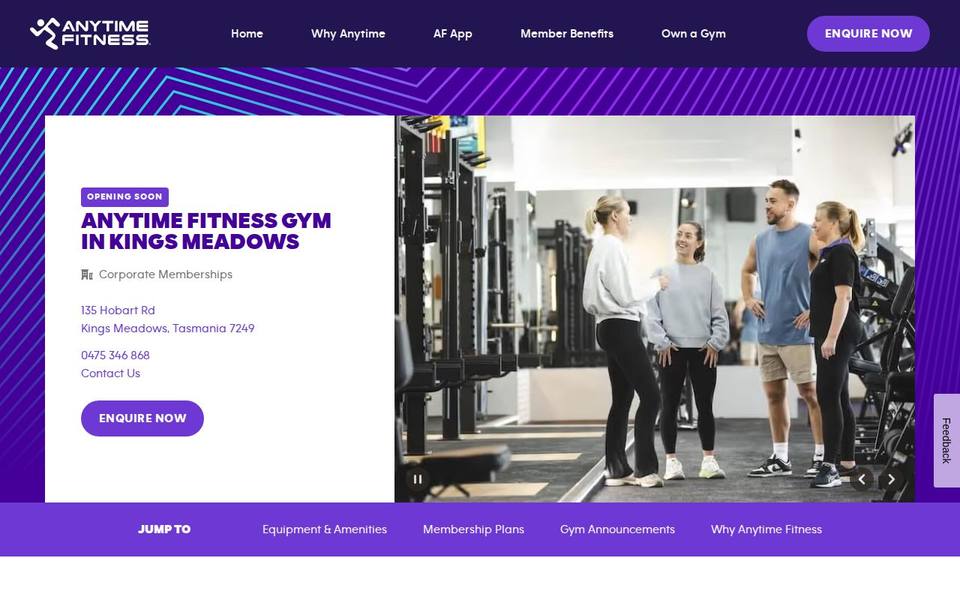 Anytime Fitness Kings Meadows website