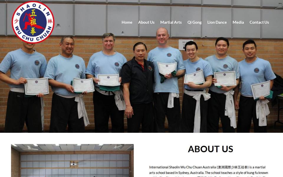 Shaolin Wu Chu Chuan Australia website