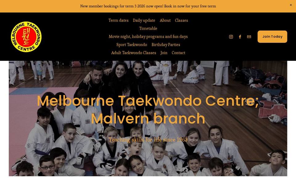 Melbourne Taekwondo Centre - Malvern website