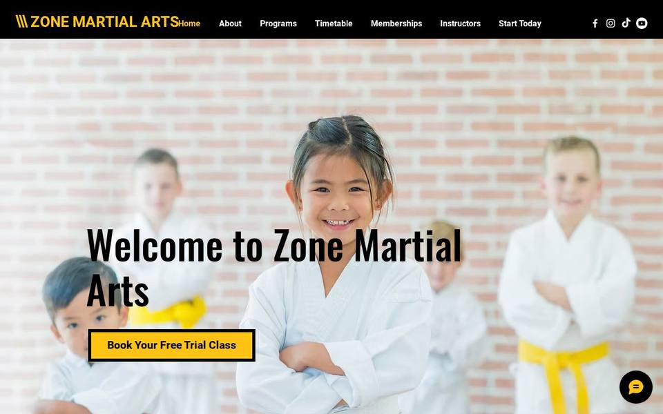 Zone Martial Arts website