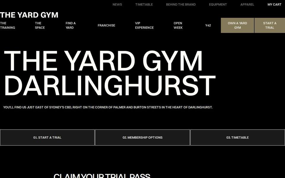 The Yard Gym Darlinghurst website