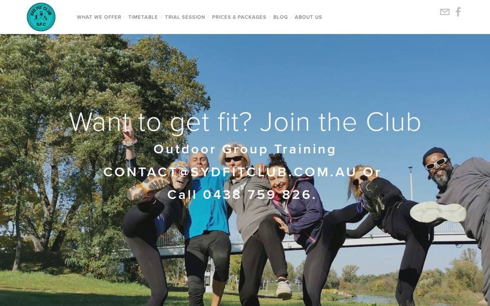 Syd Fit Club website