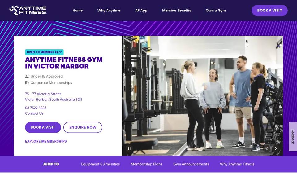 Anytime Fitness Victor Harbor website