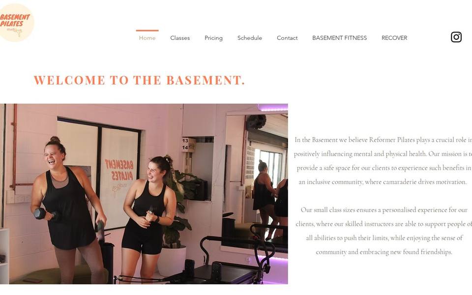 Basement Pilates website