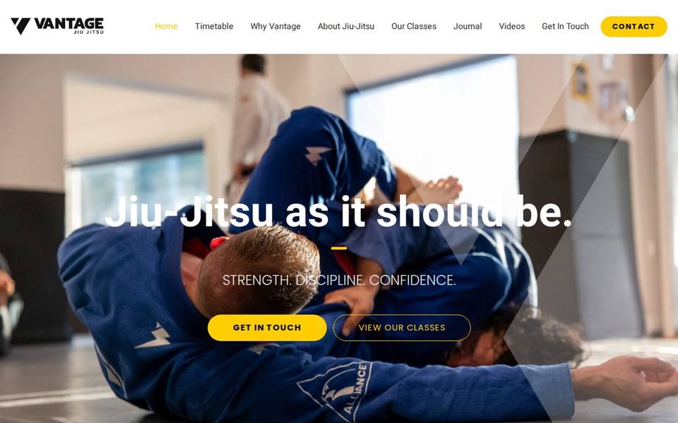 Vantage Jiu Jitsu website
