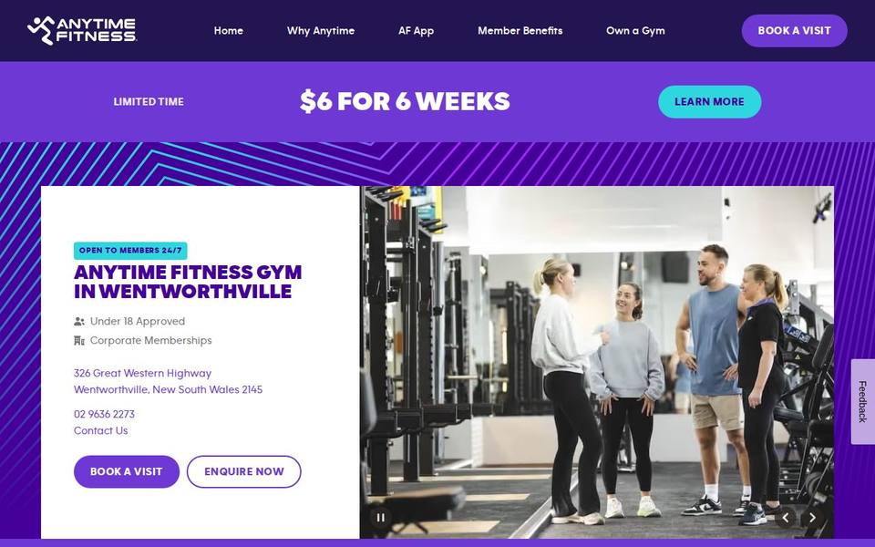Anytime Fitness Wentworthville website