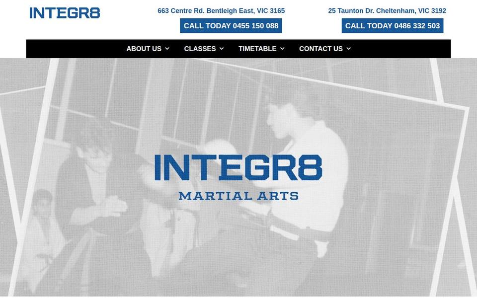 Integr8 Martial Arts and Fitness website