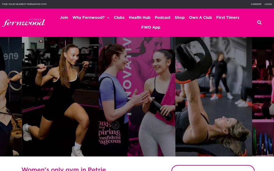 Fernwood Fitness Petrie website