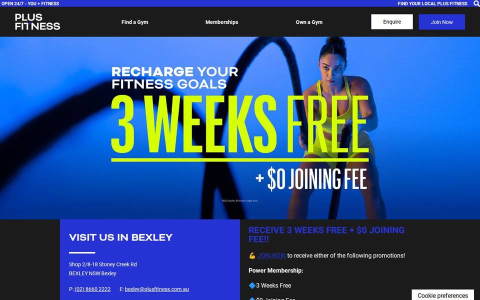 Plus Fitness Bexley website